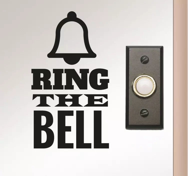 ring the bell dør sticker - TenStickers