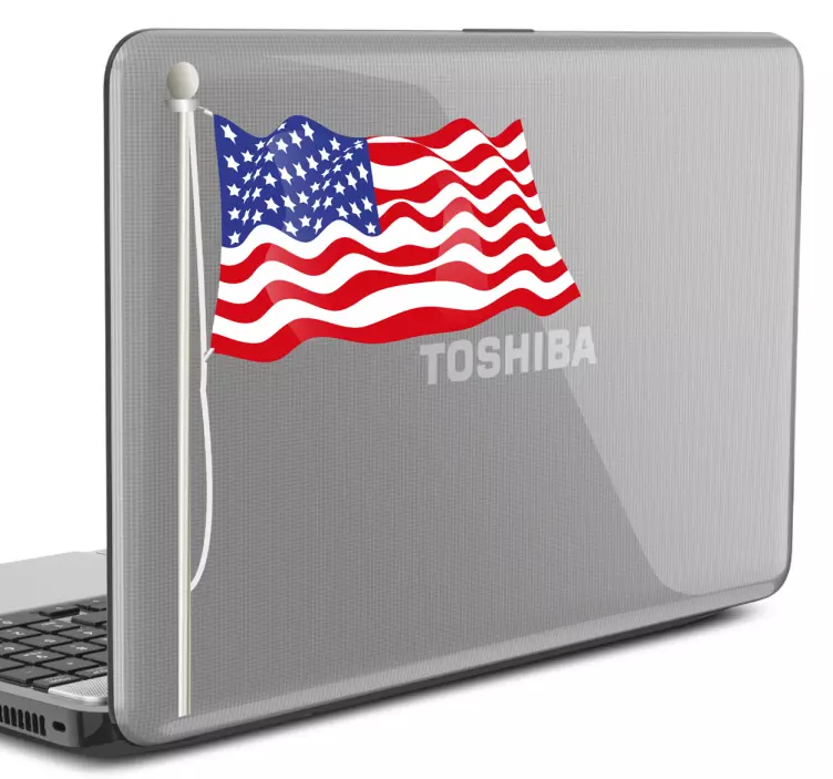 Rippling usa flag laptop klistermærke - TenStickers