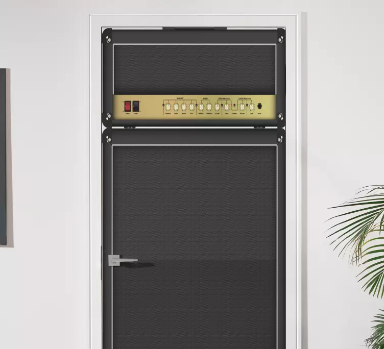 Rock guitar forstærker dør klistermærke - TenStickers