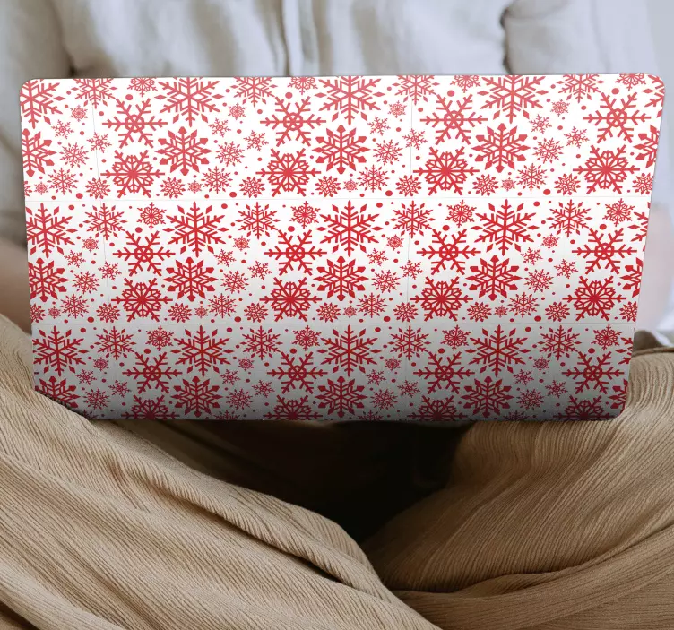 Røde snefnug laptop klistermærke - TenStickers