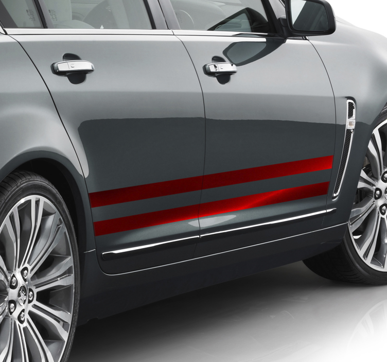 Rød stribe klistermærke til bil - TenStickers