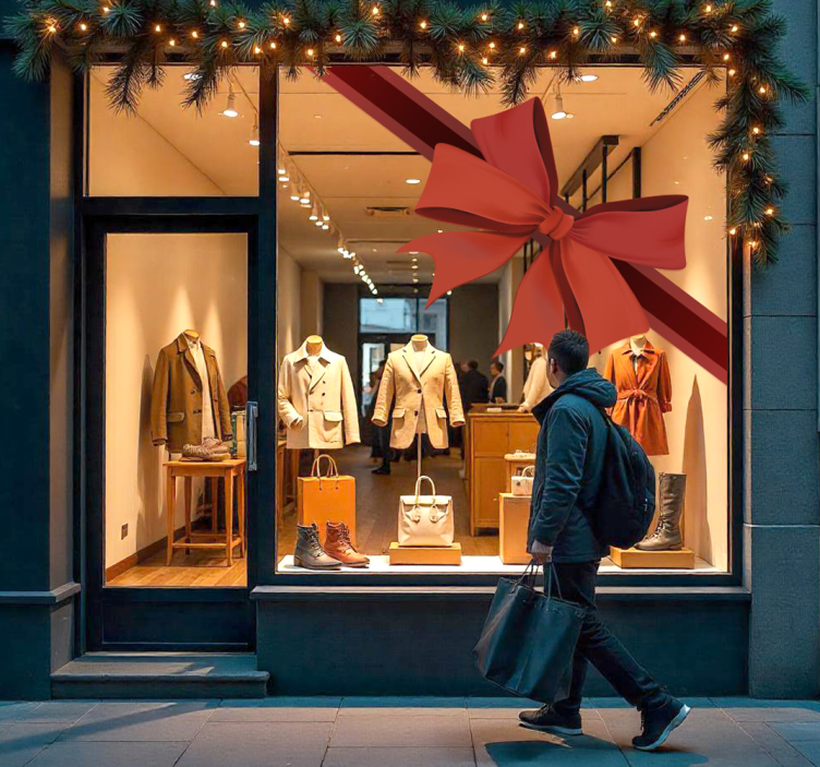 Rødt hjørnebånd butiksvinduer klistermærke - TenStickers