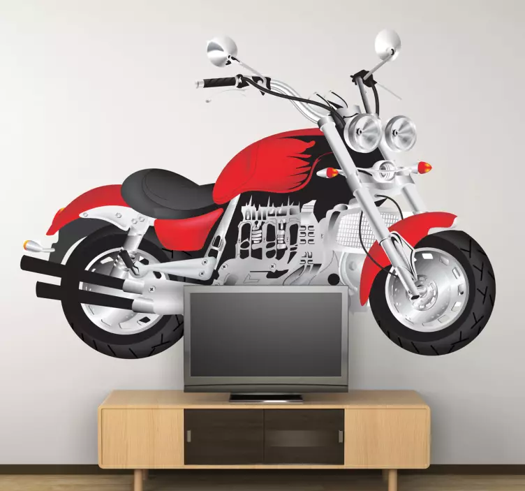Rødt klistermærke til motorcykel - TenStickers