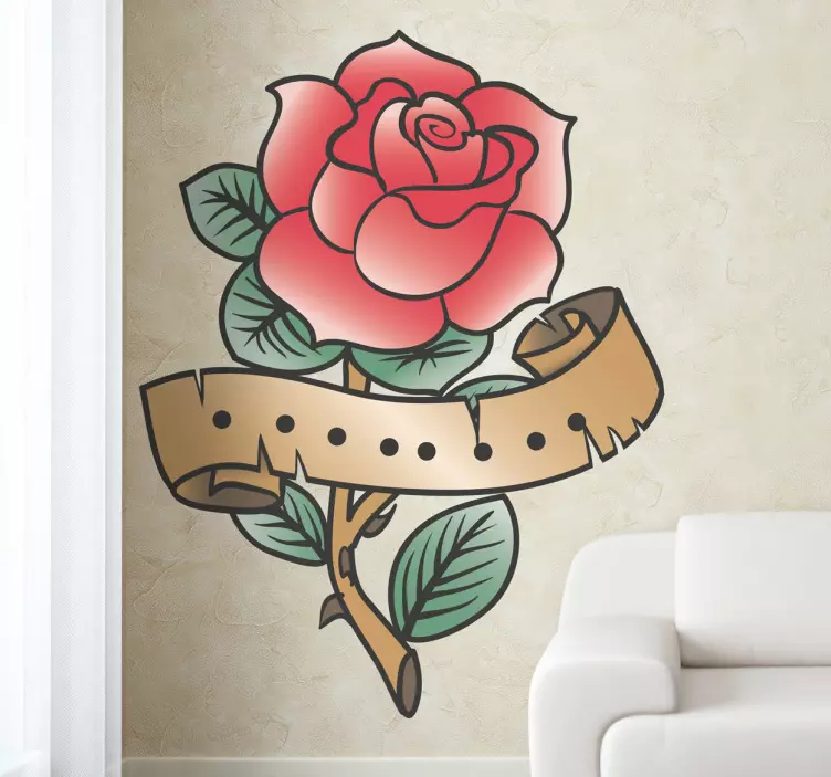 Rose tatovering vægoverføringsbillede - TenStickers