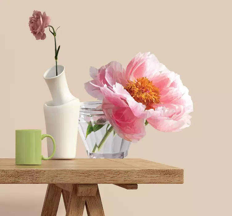 Roséfarvet blomster sticker - TenStickers