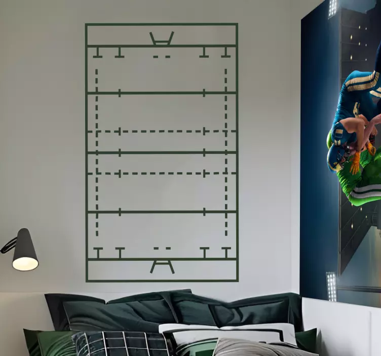 Rugby bane anden sport wallsticker - TenStickers