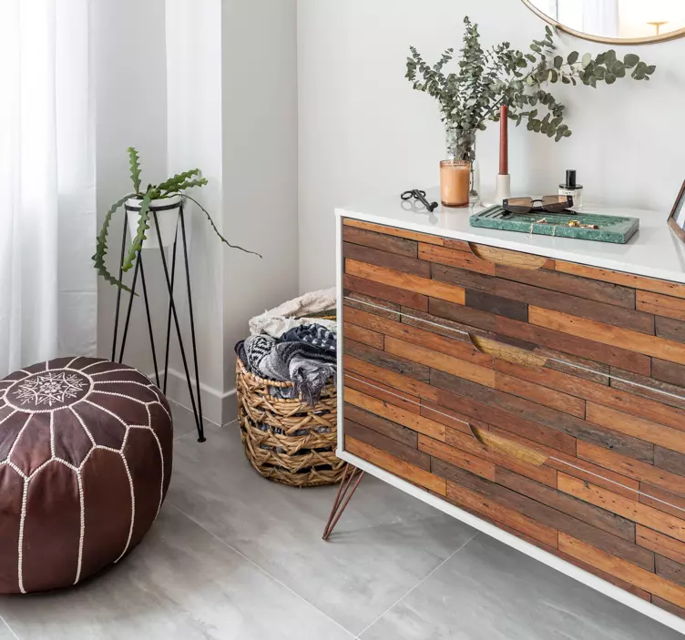 Rustik planketekstur folie til møbler - TenStickers