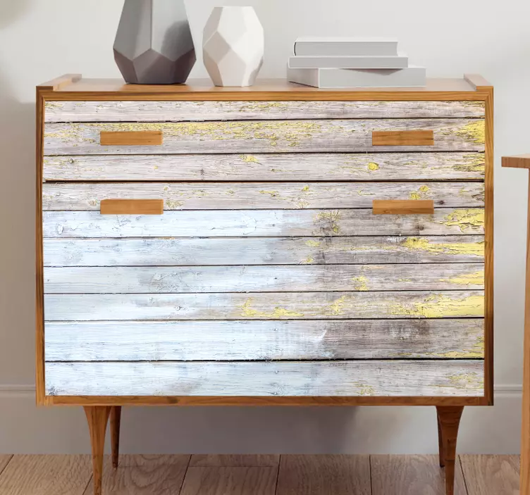 Rustikke planker malet i hvide møbelmærkater - TenStickers