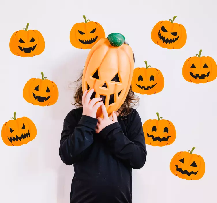 Sæt græskar halloween klistermærke - TenStickers