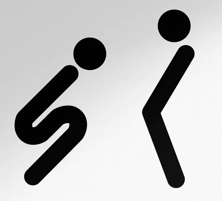 Sæt ikoner toilet toiletdør klistermærker - TenStickers