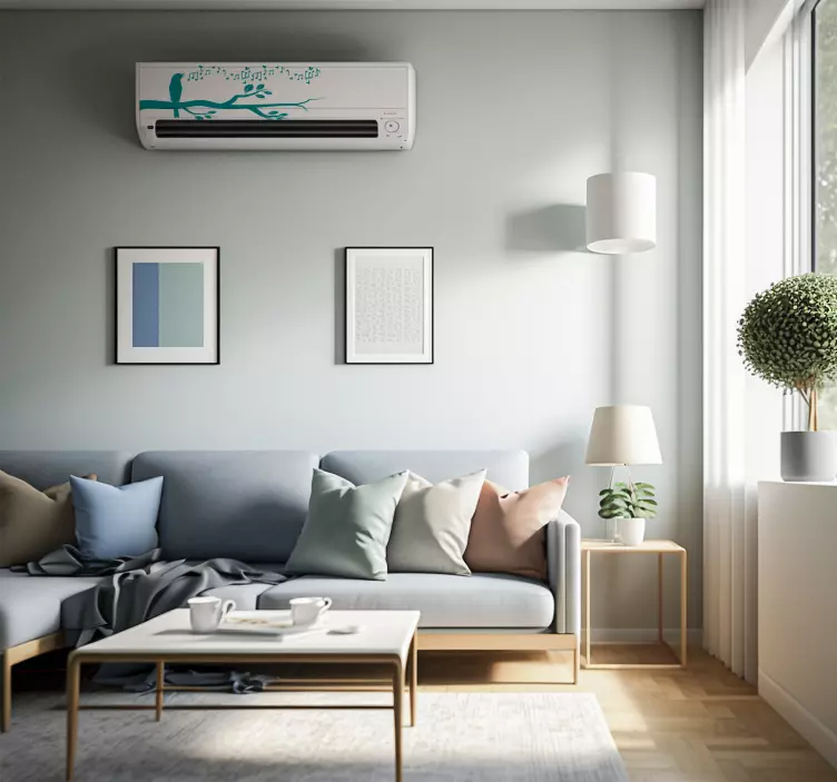 Sangfugl på træstamme klistermærke - TenStickers