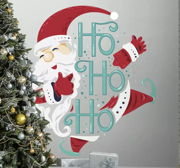 Santa claus ho jul klistermærke - TenStickers