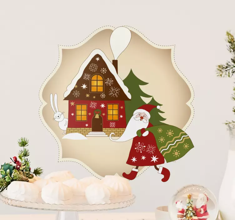 Santa's hus julegaver - TenStickers