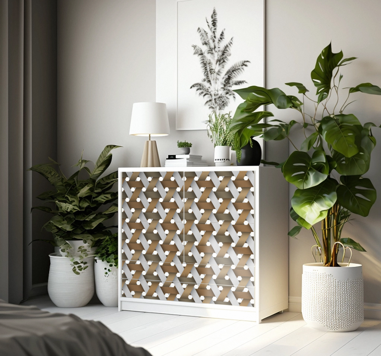 Scandinavisk hvidt træ folie til møbler - TenStickers