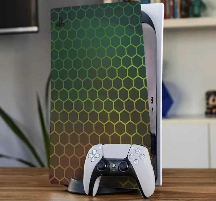 Sekskantede mønster ps5 klistermærker - TenStickers