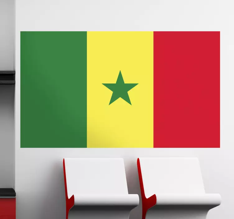 Senegal flag klistermærke - TenStickers