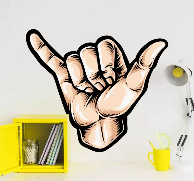 Shaka klistermærke hånd laptop skind - TenStickers