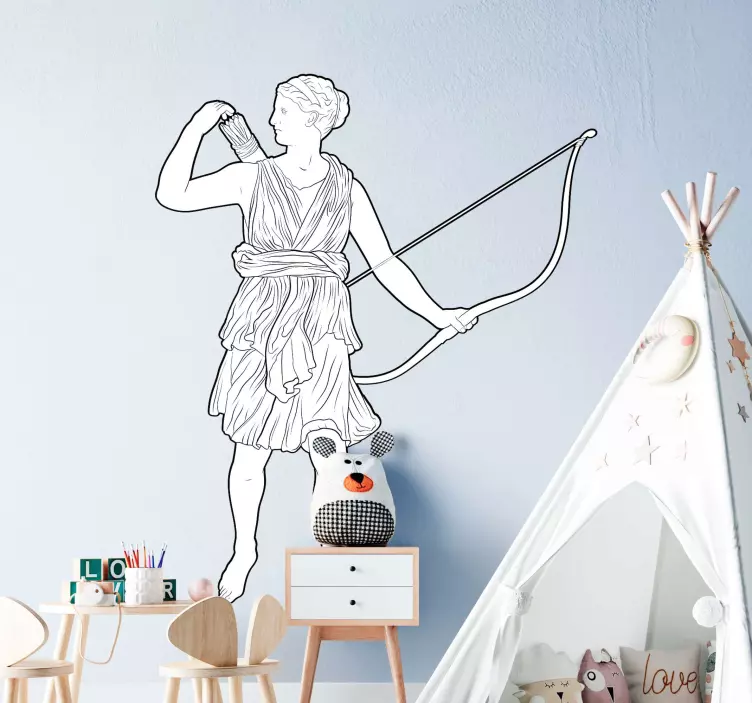 Silhuet af bueskyttefigur wallsticker dyr - TenStickers