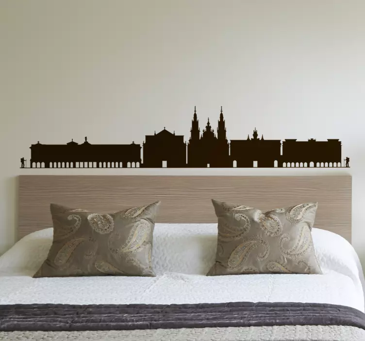 Silhuet af byens skyline wallsticker dyr - TenStickers