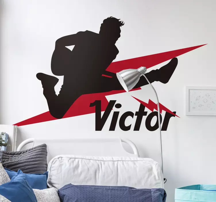 Silhuet af en hoppende musiker wallsticker dyr - TenStickers