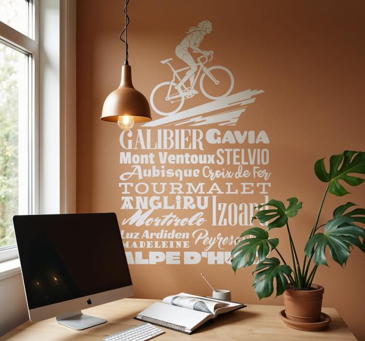 Silhuet af kvinde, der cykler tinder wallsticker dyr - TenStickers