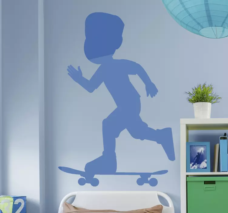 Silhuet skater kører mærkat - TenStickers