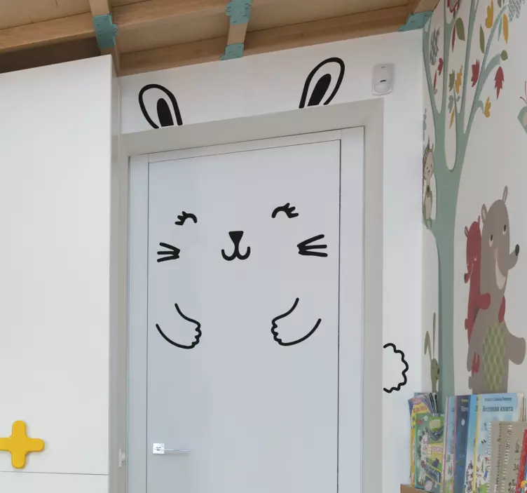 Sjov kanin navneskilt til dør - TenStickers