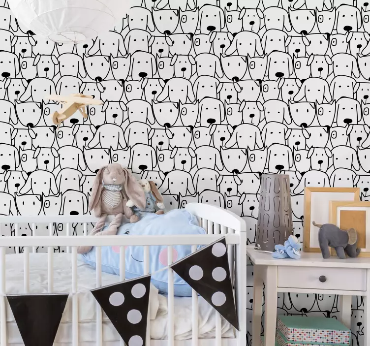 Sjove hunde vægmaleri klistermærke - TenStickers