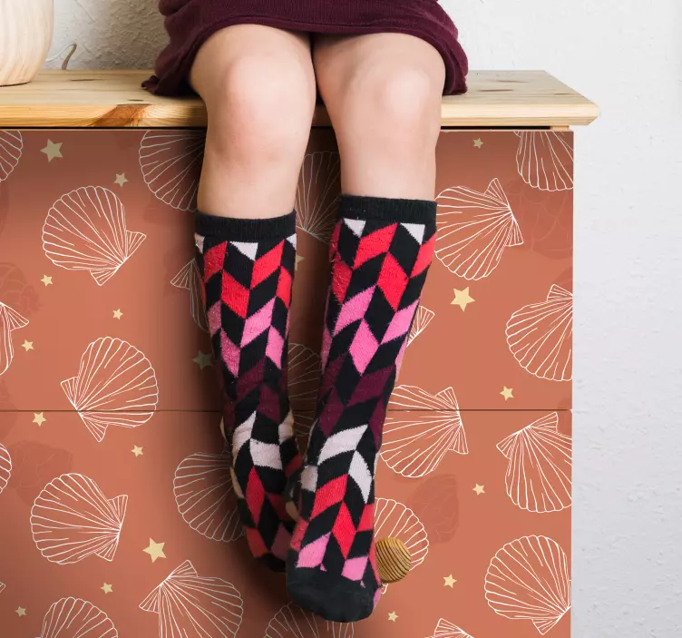 Skal mønster baggrund dekoration klistermærker - TenStickers