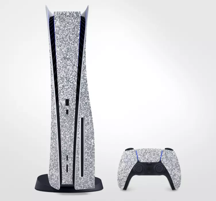 Skinnende sølv hud ps5 klistermærke - TenStickers