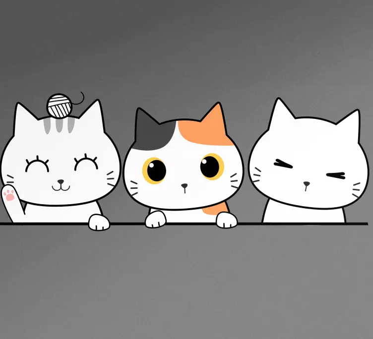 Klistermærke med skjulte katte silhuet - TenStickers