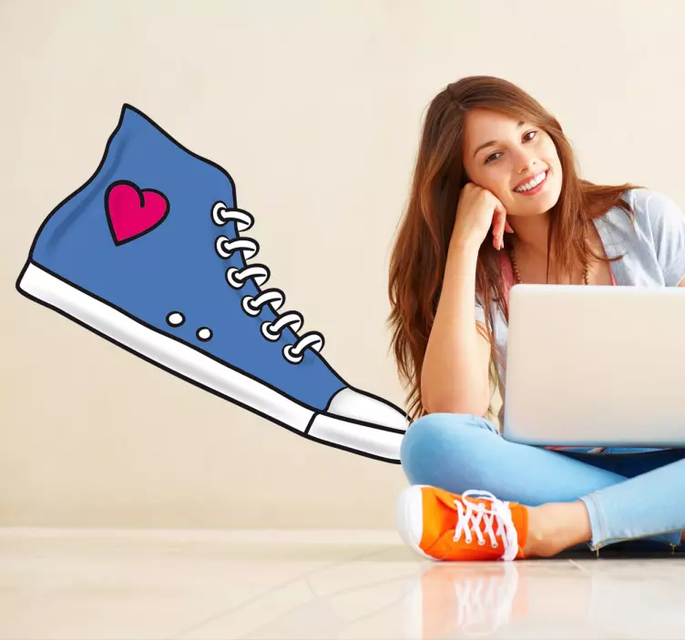 Sko hjerte væg klistermærke - TenStickers