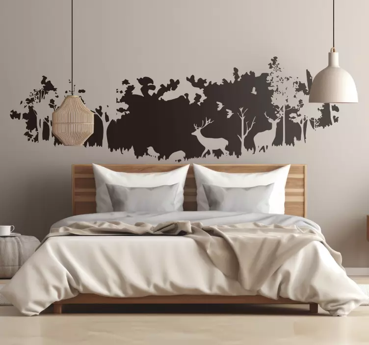 Skov scene silhuet soveværelse wallsticker - TenStickers