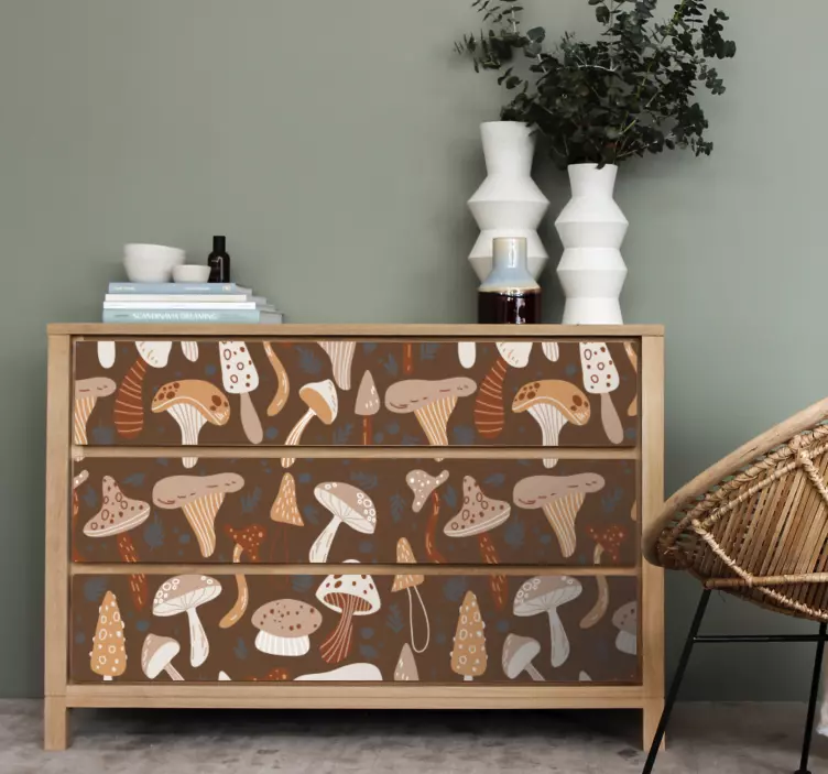 Skovsvampe på brune møbler klistermærke - TenStickers