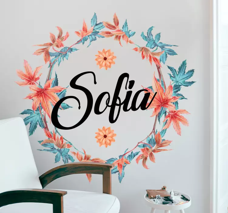 Skræddersyet botanisk arrangement natur klistermærke - TenStickers