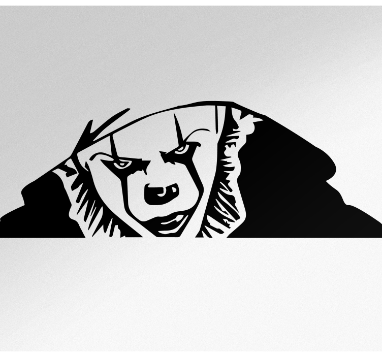 Skræmmende klovn kigger klistermærke til bil - TenStickers