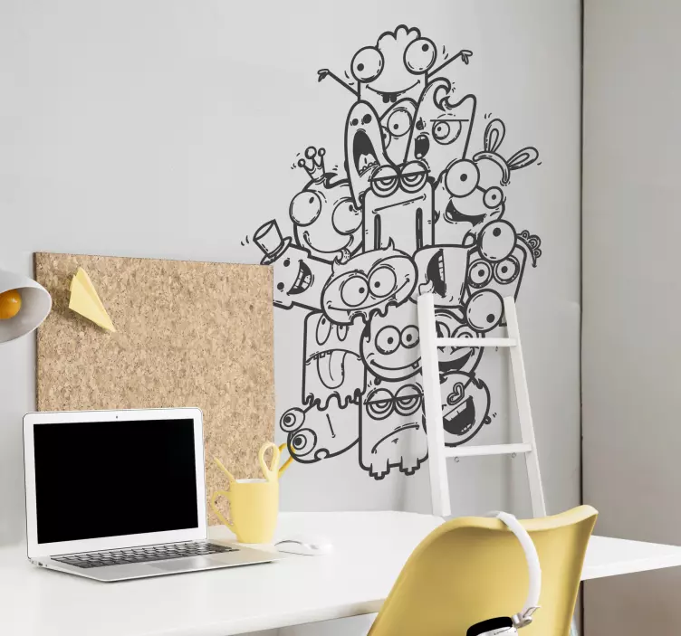 Skræmmende monstre børn klistermærke - TenStickers