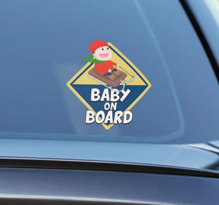Slæde baby om bord klistermærke - TenStickers