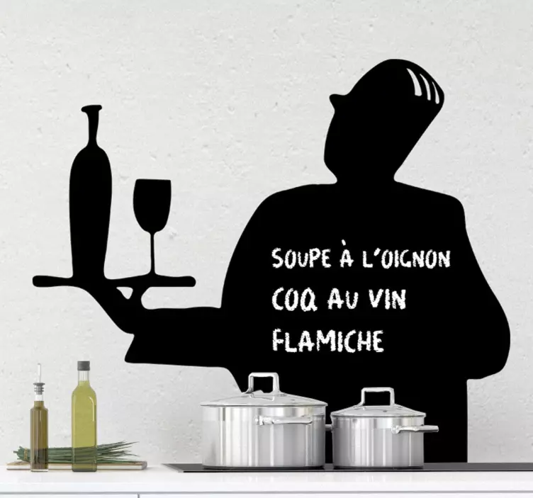 Chic tjeneren skriver på mærkat - TenStickers