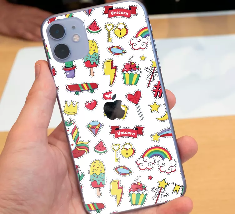 Smarte tegneserie design iphone klistermærke - TenStickers