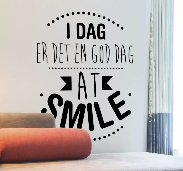 Smil motiverende vægklistermærke - TenStickers