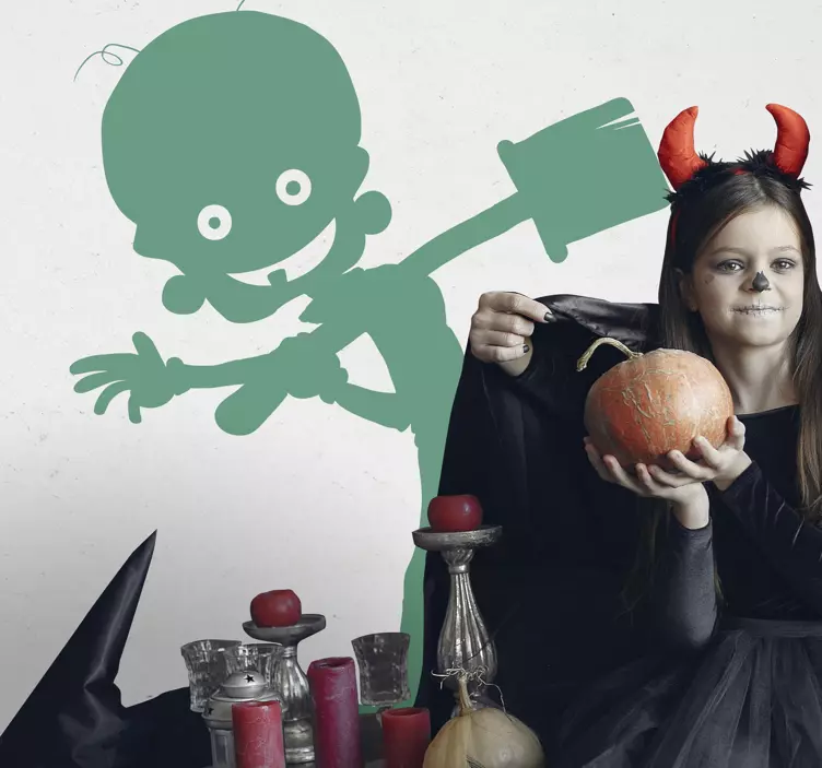 Smilende zombie klistermærke - TenStickers