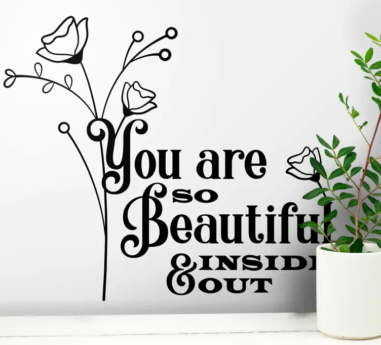 Smukt indvendigt ud inspirerende citat mærkat - TenStickers