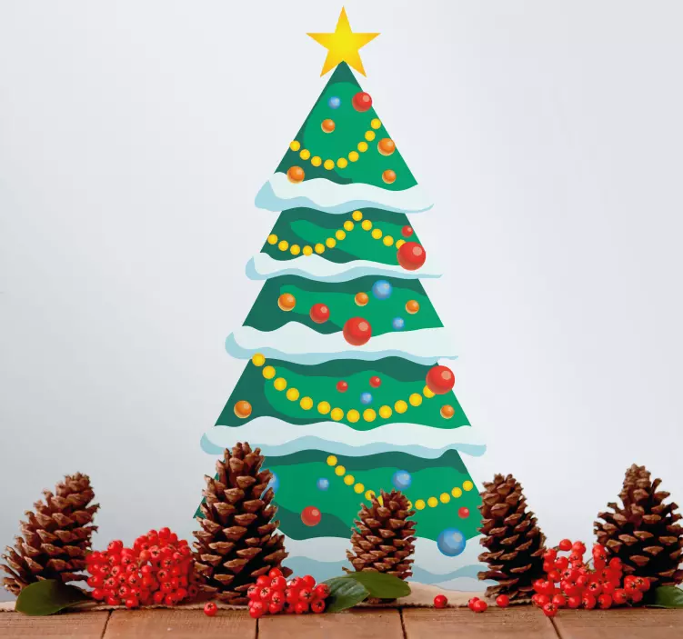 Sneet træ gør det selv julemærkat - TenStickers