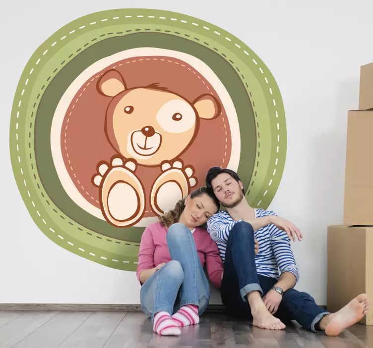 Sød bjørn illustration klistermærke til børn - TenStickers