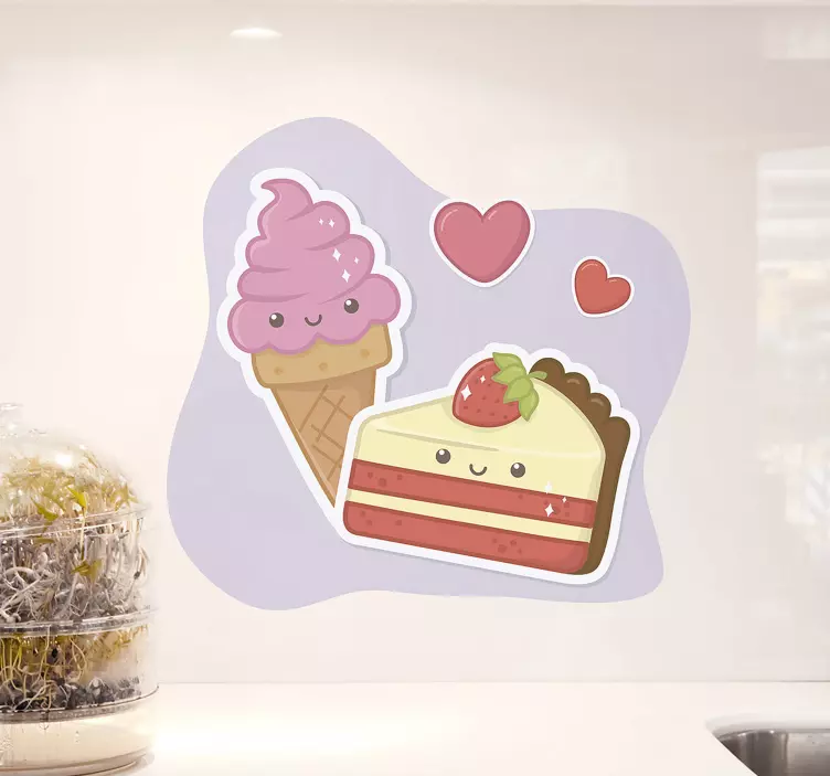 Søde dessertfigurer wallsticker dyr - TenStickers