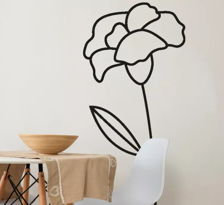 Søde stregtegning blomst illustration blomst deca - TenStickers