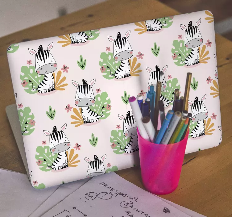 Søde zebramønstre klistermærke til bærbar - TenStickers