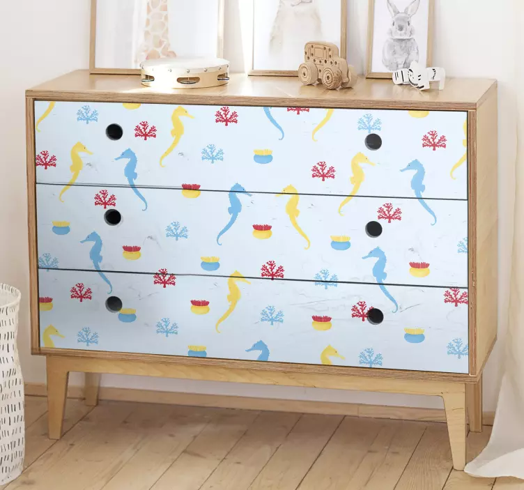 Klistermærke til møbler til søheste og koraller - TenStickers