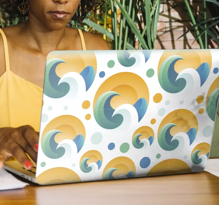 Sol og bølger skind til bærbare computere - TenStickers